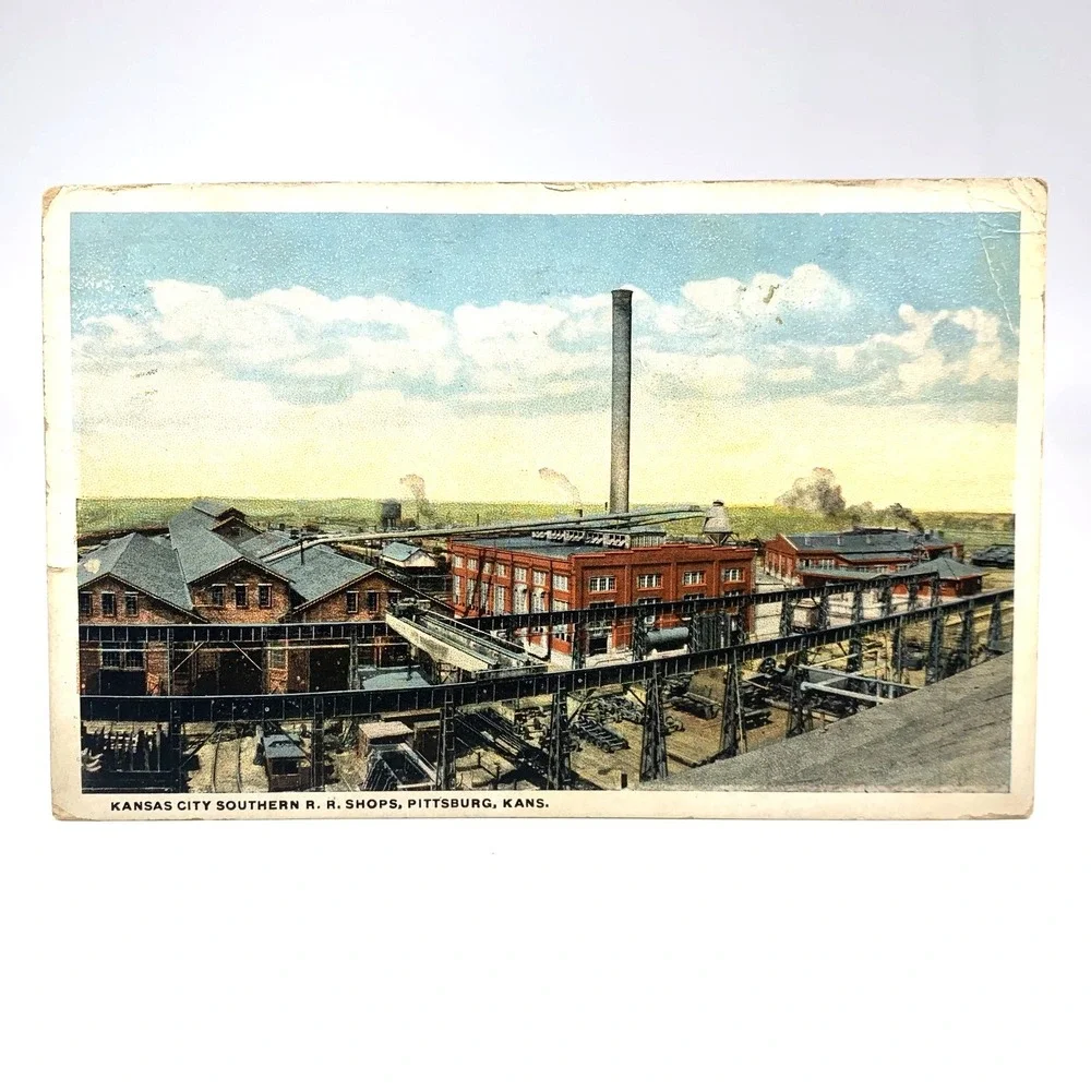 1921 KCS Railroad RPPC Shops Kansas 1924 Katy Flyer Postcard Lot Southern Bell